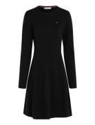 Soft Wool Flared C-Nk Swt Dress Black Tommy Hilfiger