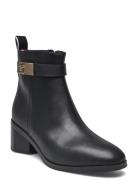 Th Logo Mid Heel Bootie Black Tommy Hilfiger