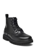 Eva Boot Mid Laceup Mg Lth Black Calvin Klein