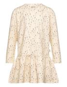 Dress L/S Gather Printed Beige Petit Piao