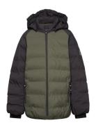 Ski Jacket - Quilt - Contrast Green Color Kids