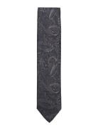 Paisley Pattern Tie 7 Cm Blue Lindbergh Black