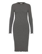 5X5 Stripe Boa Dress Grey Mads Nørgaard