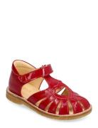 Sandals - Flat - Closed Toe Red ANGULUS