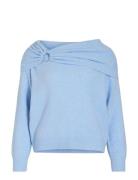 Vikenya L/S Off Shoulder Knit Top/Ka Blue Vila