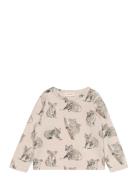 T-Shirt Ls Aop Sweat Cream Minymo