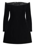 Nadene Velour Hourglass Dress Black Bardot