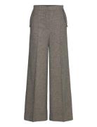 Mini Check Wide Leg Pants - Inja Brown Rabens Sal R