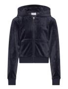 Tonal Zip Through Hoodie Navy Juicy Couture