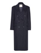 Pinstripe Wool Coat Navy GANT