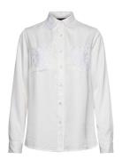 Candice Embroidered Satin Blouse White Lexington Clothing