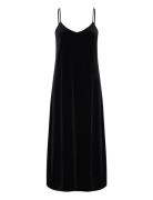 Lrl Sl.less V-Neck Long Gown Velvet Black Lauren Ralph Lauren Homewear