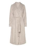 Robe Fleece Long Emb H Ycomb Cream Hunkemöller