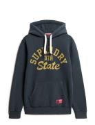 Track & Field Graphic Hoodie Blue Superdry