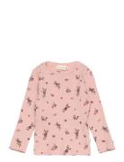 T-Shirt Ls Aop Rib Pink Minymo