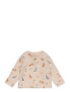 T-Shirt Ls Aop Beige Minymo