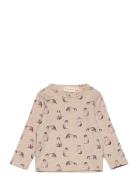 T-Shirt Ls Aop Sweat Beige Minymo