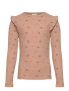 T-Shirt Ls Aop Rib Beige Minymo