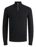 Jjeemil Knit Half Zip Noos Jnr Black Jack & J S