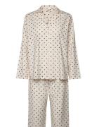 Dot Pyjamas Set Cream Becksöndergaard