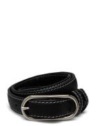 Glossy Nola Leather Belt Black Becksöndergaard