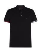 Flag Cuff Slim Polo Black Tommy Hilfiger