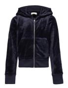 Velour Zip Hoodie Navy GANT