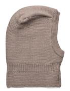 Balaclava Wool Knit Windstop Beige Huttelihut