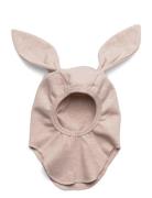 Balaclava Ears Cotton Rib Pink Huttelihut