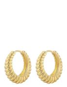 The Ridged Marbella Hoops- Gold Gold LUV AJ