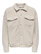 Onsdeacon Rlx Sherpa Overshirt Sweat Vd Cream ONLY & SONS