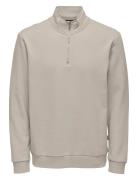 Onsceres Half Zip Sweat Noos Cream ONLY & SONS