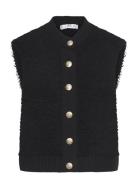 Knitted Gilet With Buttons Black Mango