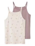 Nkfstrap Top 2P Barely Pink Bow Noos Purple Name It