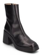 Bootie - Block Heel - With Zippe Black ANGULUS