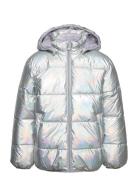 Puffer Jacket Small Kids Silver Lindex