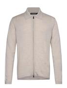 Kaleb Merino Zip Cardigan Beige J. Lindeberg