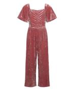 Jumpsuit Crushed Velvet Pink Lindex