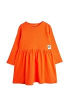 Solid Rib Ls Dress Orange Mini Rodini