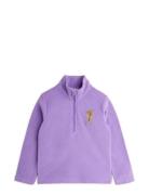 Winter Flowers Microfleece Zip Ls Tee Purple Mini Rodini