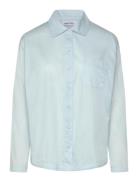 Core Sleep Poplin Shirt Blue Organic Basics