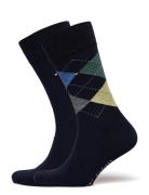 Th Men Sock Check 2P Navy Tommy Hilfiger