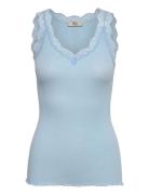 Rmwbalta Sl Regular V-Neck Top Blue RM By Rosemunde