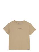 T-Shirt Structure Print Beige Daily 7