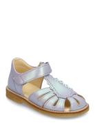 Sandals - Flat - Closed Toe - Purple ANGULUS