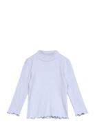 Turtleneck Long-Sleeved T-Shirt Blue Mango