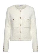 Tweed Jacket With Jewel Buttons Cream Mango