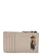 Polo Bear Leather Zip Card Case Cream Polo Ralph Lauren