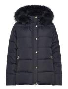 Faux-Fur-Trim Hooded Down Coat Navy Lauren Ralph Lauren