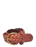 Braided Calfskin Belt Brown Polo Ralph Lauren